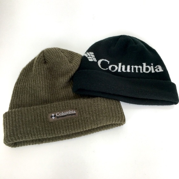 Columbia Other - Columbia Winter Beanie Hat Bundle Army Green & Black Outdoor Stretch Mens OS